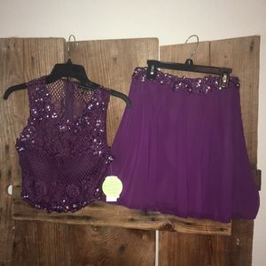 Purple 2 Piece Homecoming/Prom Dress sz 3-5